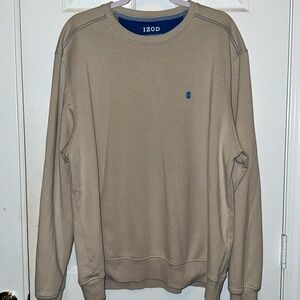 Men’s Izod Advantage Long Sleeve Crewneck Sweatshirt Oatmeal Size XXL
